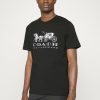 Best Discount Coach Evergreen Horse And Carriage Print T-Shirt Black