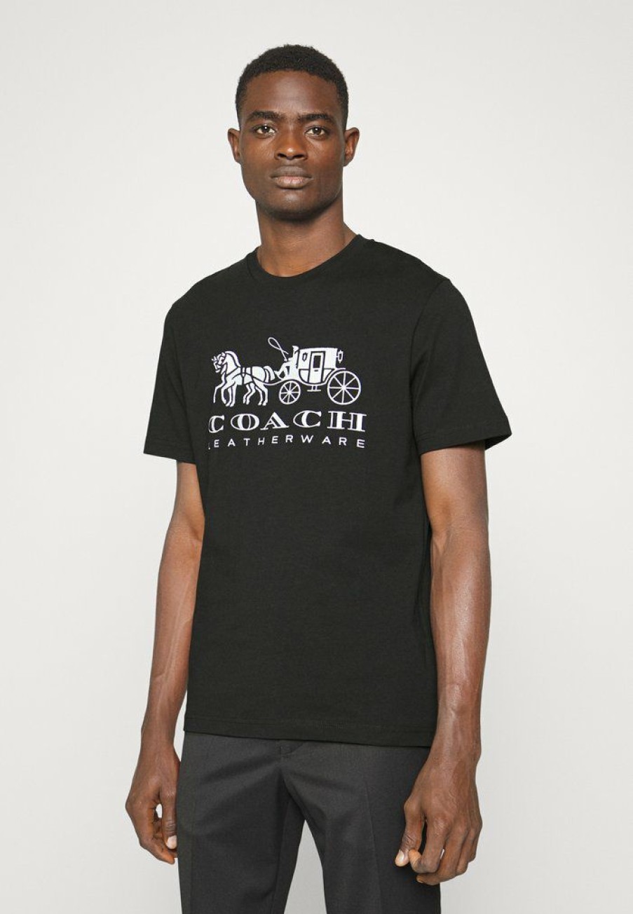 Best Discount Coach Evergreen Horse And Carriage Print T-Shirt Black