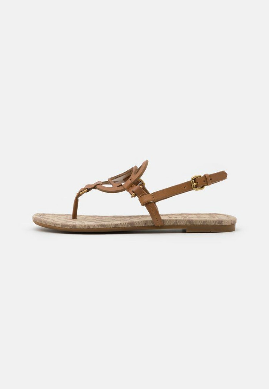 Wholesale Cheap Coach Jeri T-Bar Sandals Light Saddle/Stone