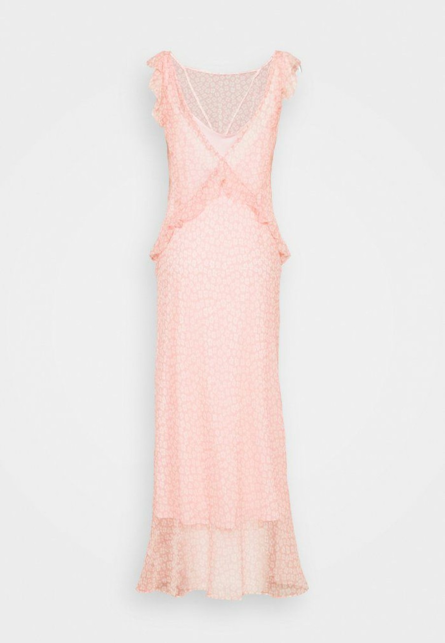 New Best Pirce Coach Open Back Dress Maxi Dress Pink/White