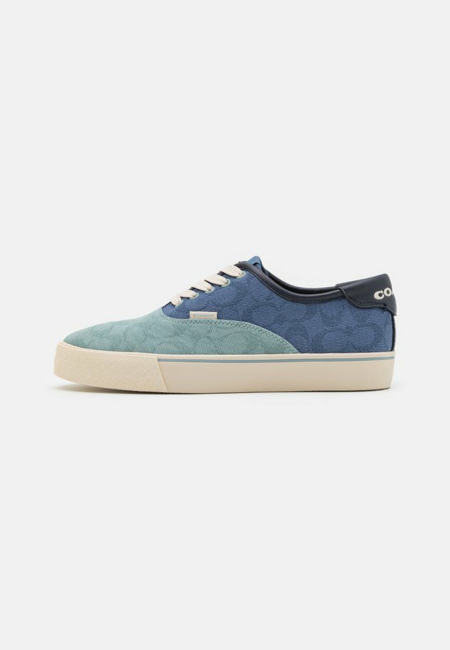 Hot Hot Sale Coach Lace Up Skate Trainers Light Blue / Dark Blue