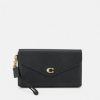 Wholesale Flash Sale Coach Crossgrain Wristlet Clutch Black