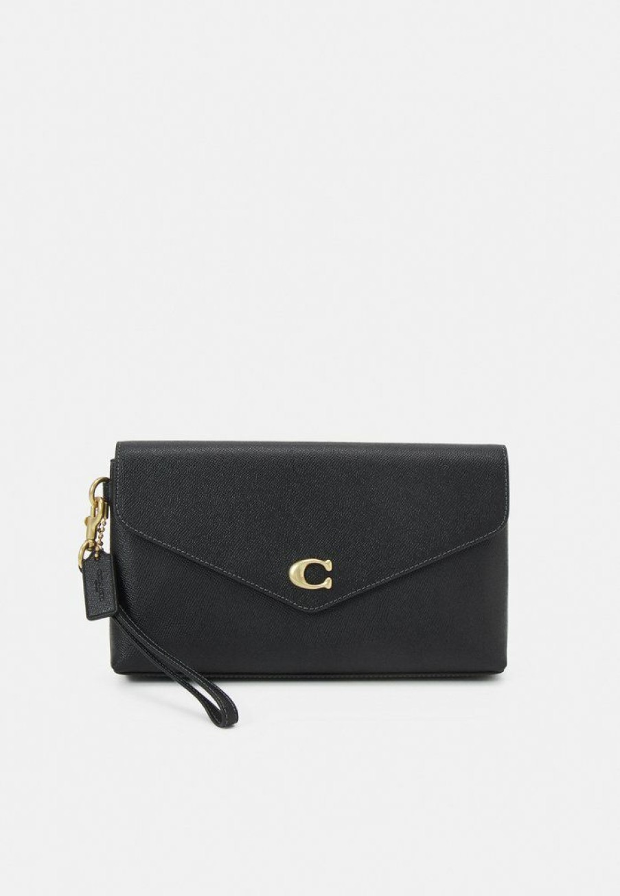 Wholesale Flash Sale Coach Crossgrain Wristlet Clutch Black