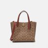 New New Coach Signature Willow Tote Handbag Tan Rust