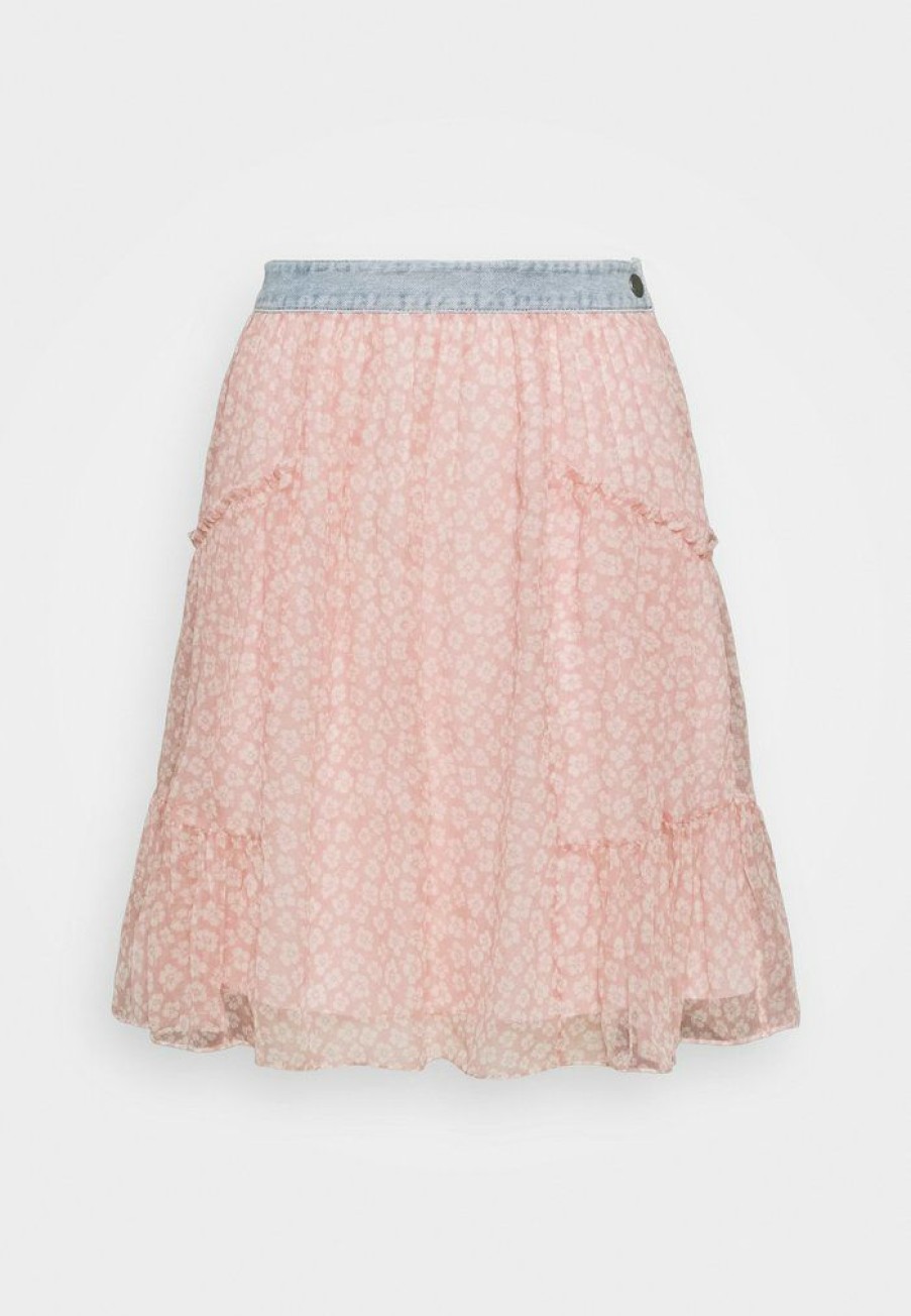 Hot Coupon Coach Waistband Mini Skirt A-Line Skirt Pink/White