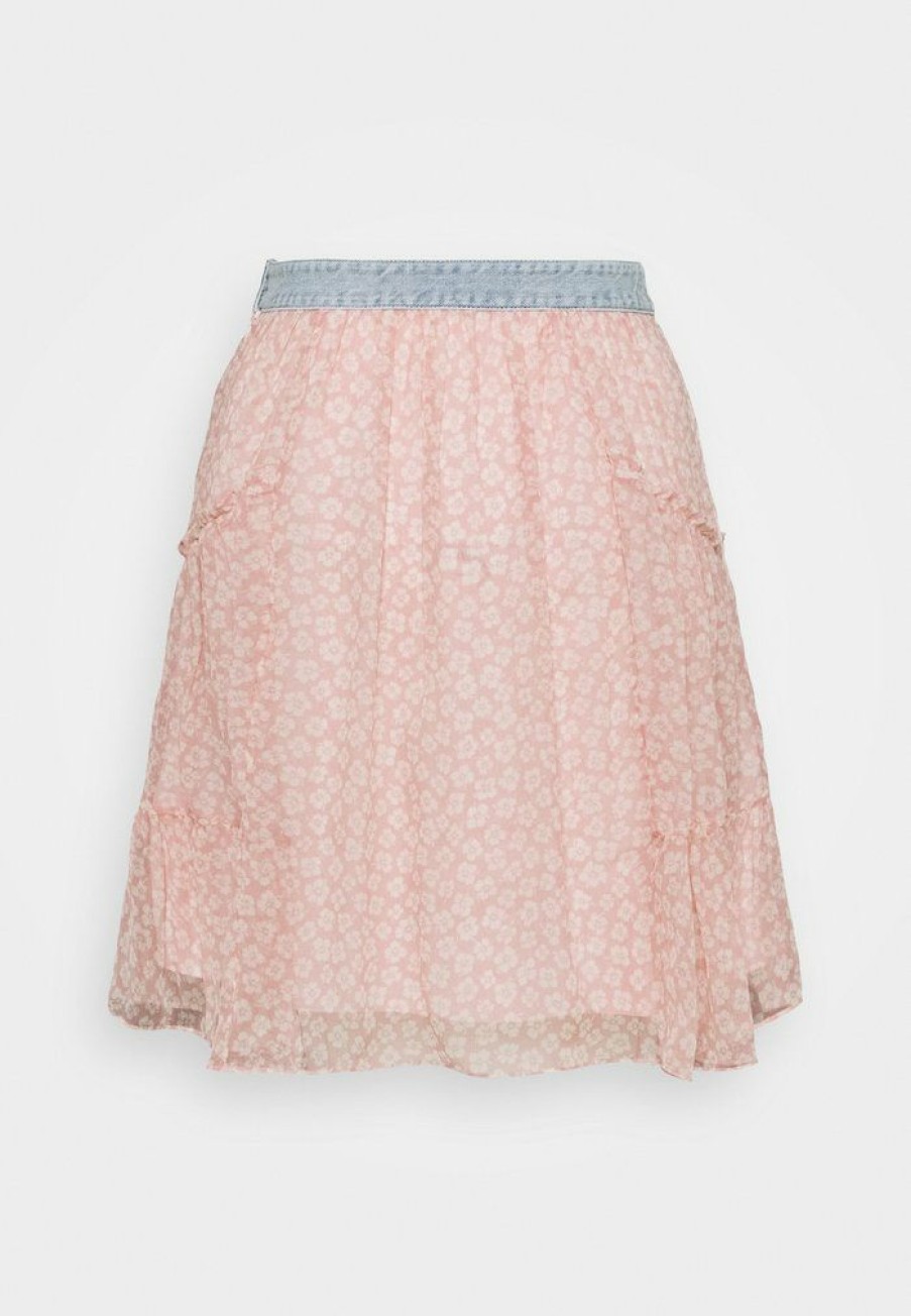 Hot Coupon Coach Waistband Mini Skirt A-Line Skirt Pink/White