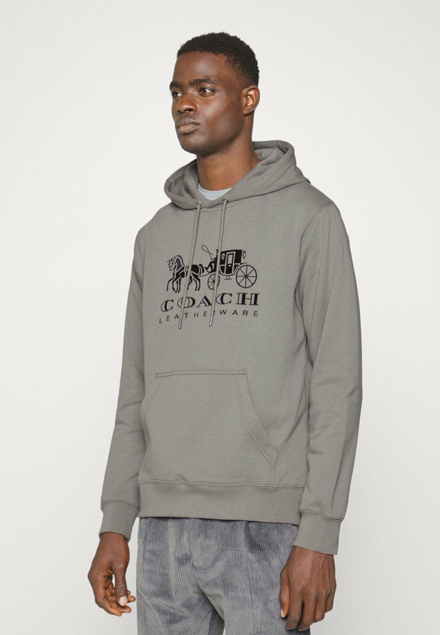 Hot Cheap Coach Evergreen Horse And Carriage Hoodie Hoodie Gray