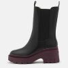 Wholesale Promo Coach Alexa Bootie Platform Boots Black/Deep Berry