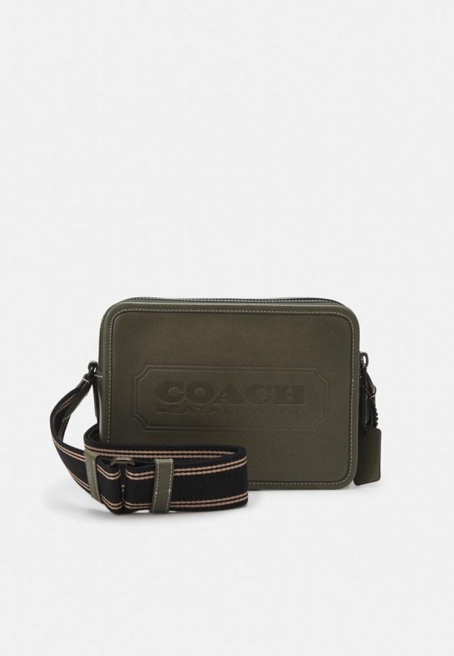 Best Flash Sale Coach Charter Crossbody In Sport Calf With Badge Unisex Across Body Bag Army Green