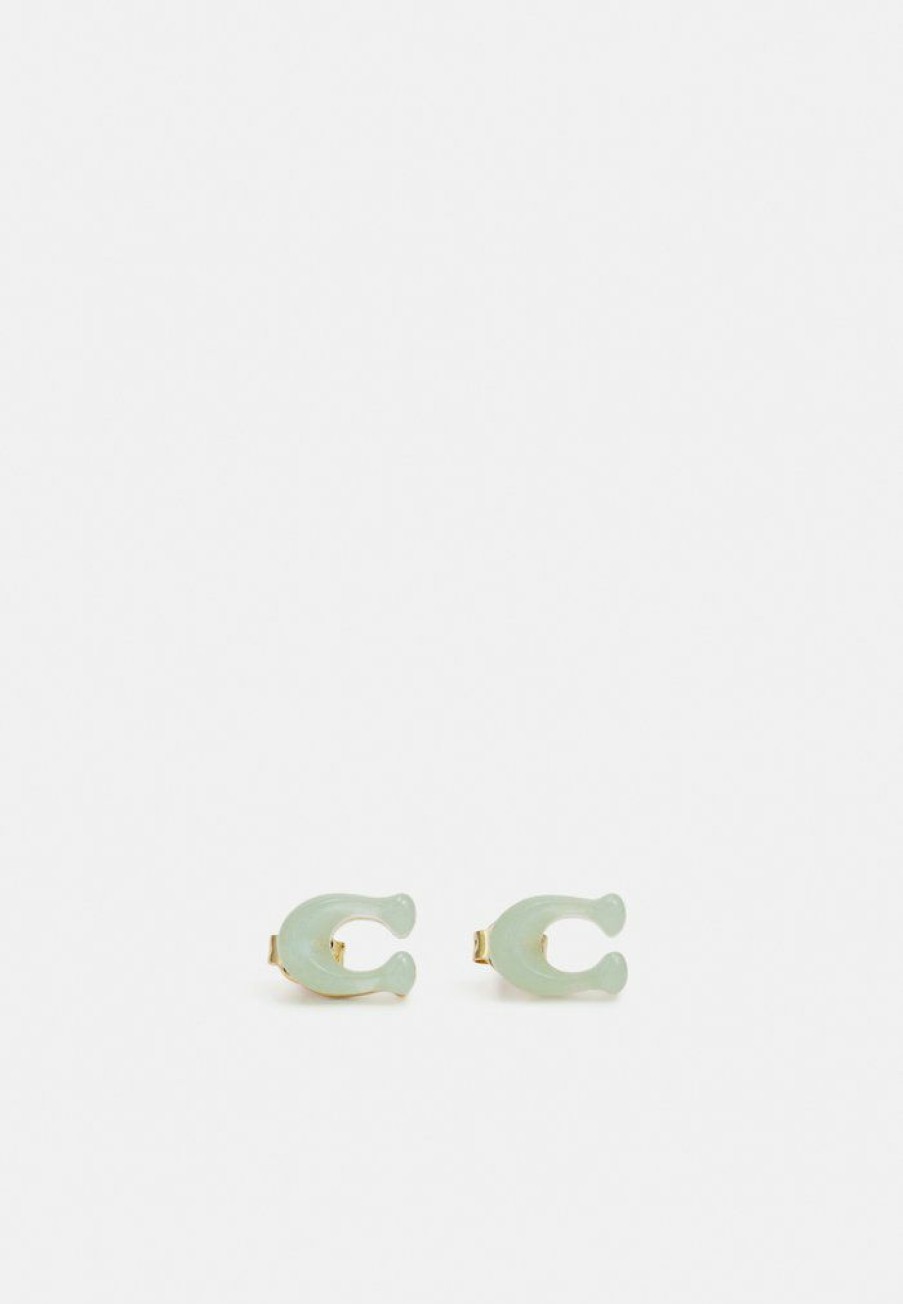 Online Buy Coach Stud Earrings Earrings Green