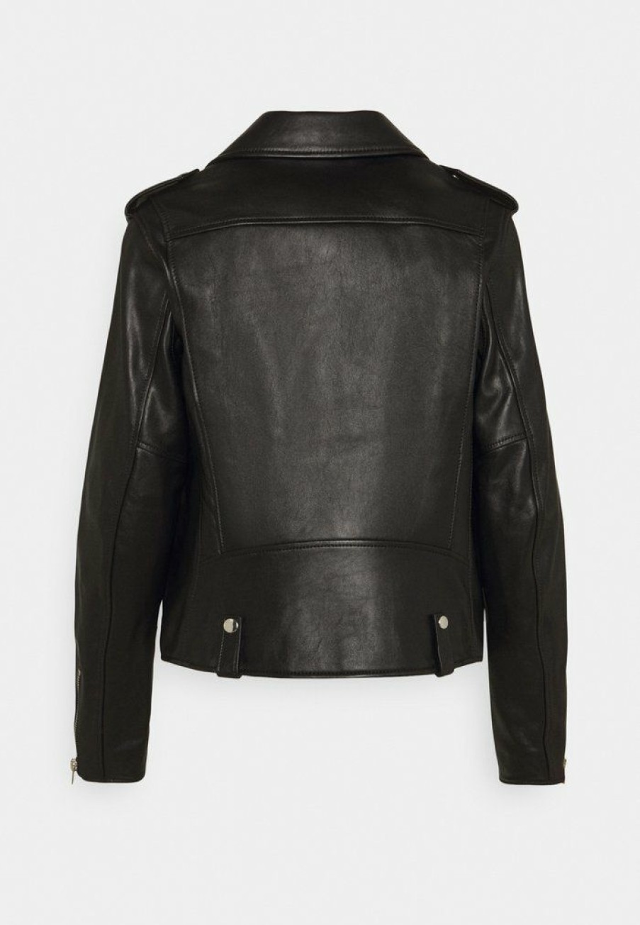 Hot Hot Sale Coach Icon Moto Leather Jacket Black