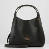 Best New Coach Polished Pebble Hadley Hobo Handbag Black