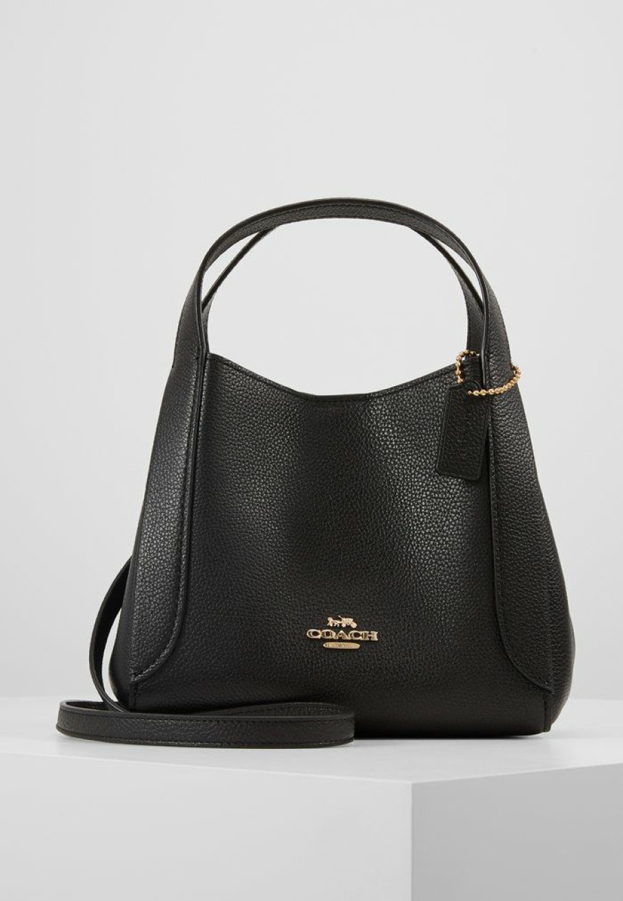 Best New Coach Polished Pebble Hadley Hobo Handbag Black