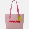 Best Deals Coach Colorblock Kia Tote Handbag Carnation Multi