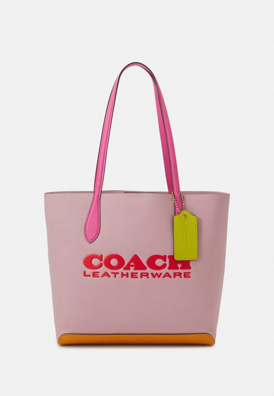 Best Deals Coach Colorblock Kia Tote Handbag Carnation Multi