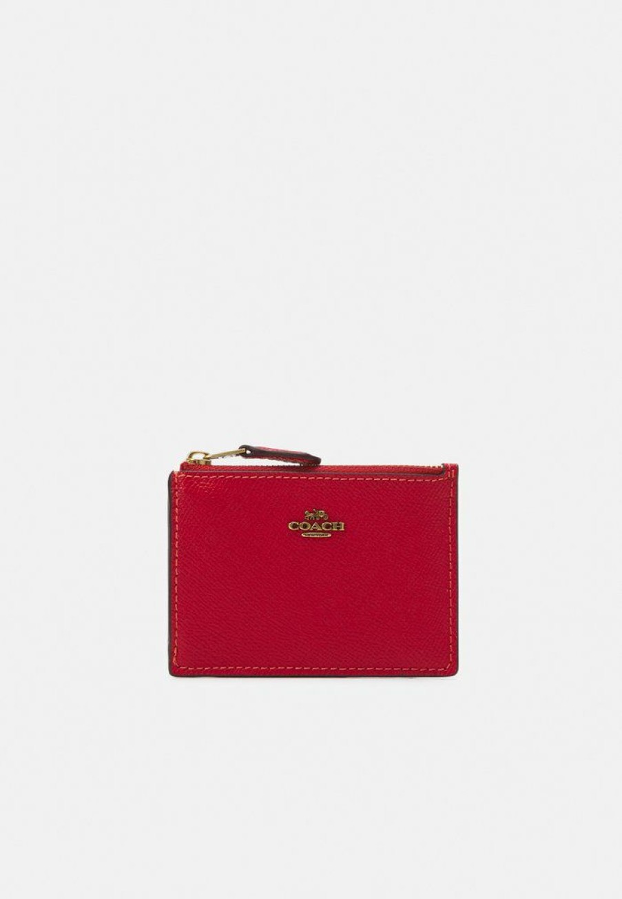 Hot Brand New Coach Crossgrain Mini Skinny Wallet Sport Red