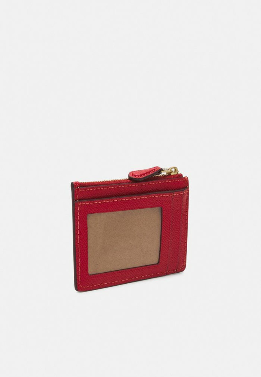 Hot Brand New Coach Crossgrain Mini Skinny Wallet Sport Red