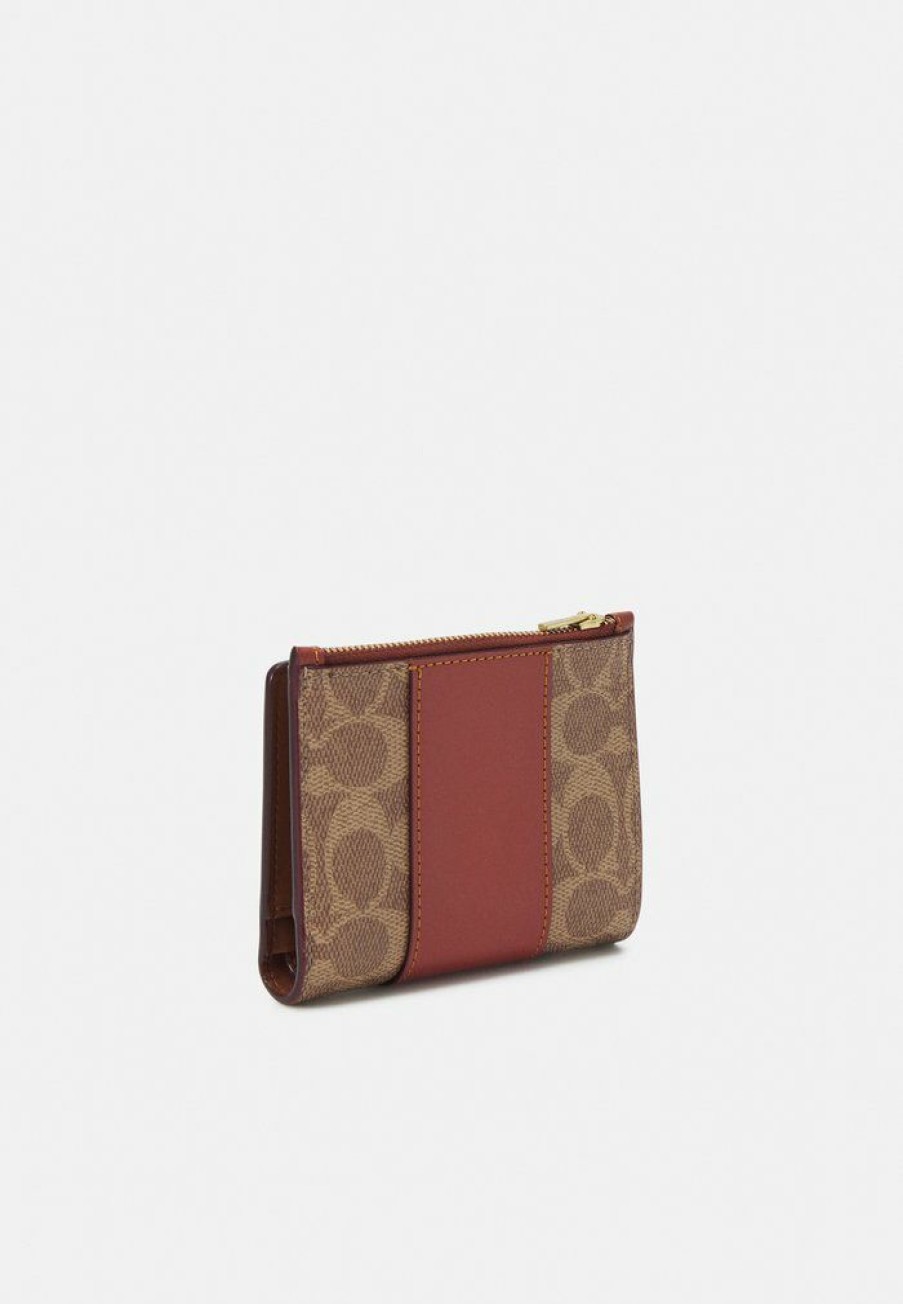 Wholesale Best Reviews Of Coach Signature Bifold Snap Wallet Wallet Tan Rust