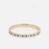 Wholesale Coupon Coach Sig C Stone Hinged Bangle Bracelet Gold-Coloured/Chalk