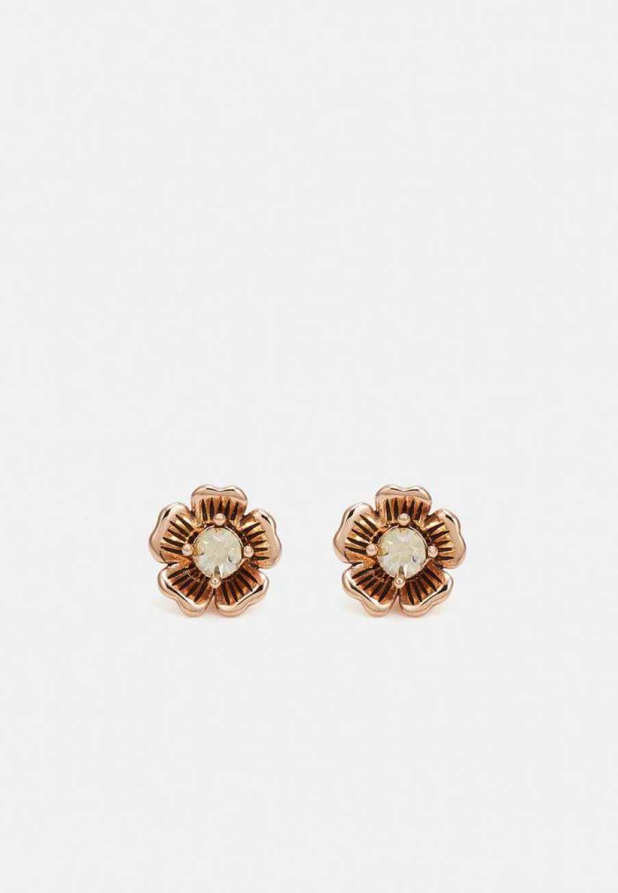 Online Deals Coach Mini Tea Rose Stud Earrings Rose Gold-Coloured