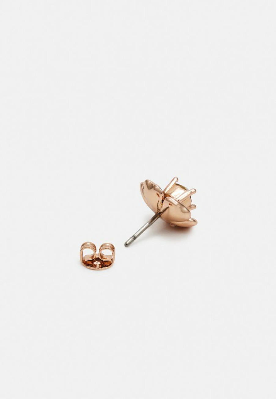 Online Deals Coach Mini Tea Rose Stud Earrings Rose Gold-Coloured