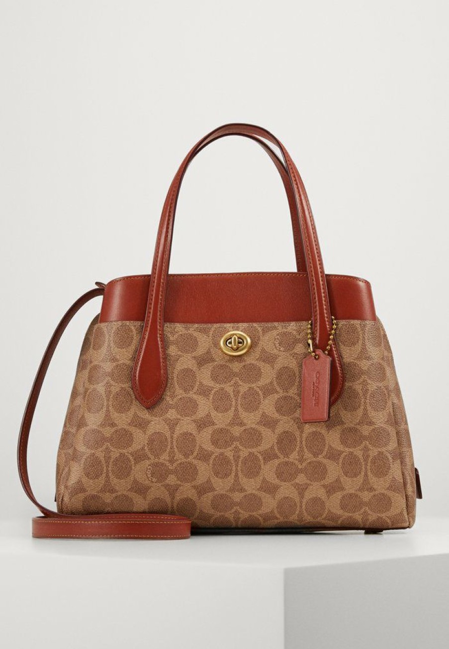 Wholesale Budget Coach Signature Lora Carryall Handbag Tan Rust