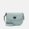 New Cheap Coach Polished Pebble Willow Saddle Bag Across Body Bag Aqua