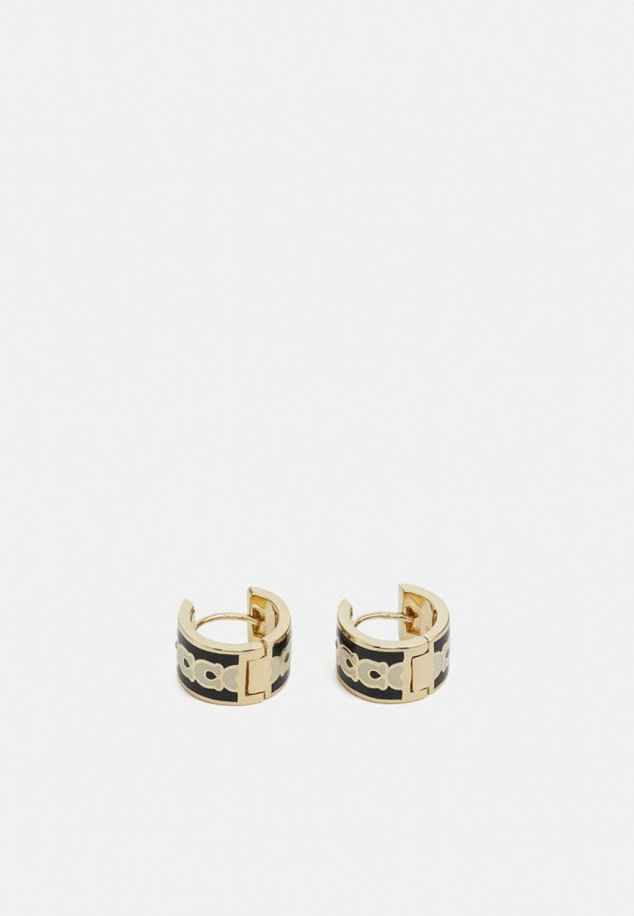 Online Cheap Coach Hoop Earrings Earrings Gold-Coloured/Black