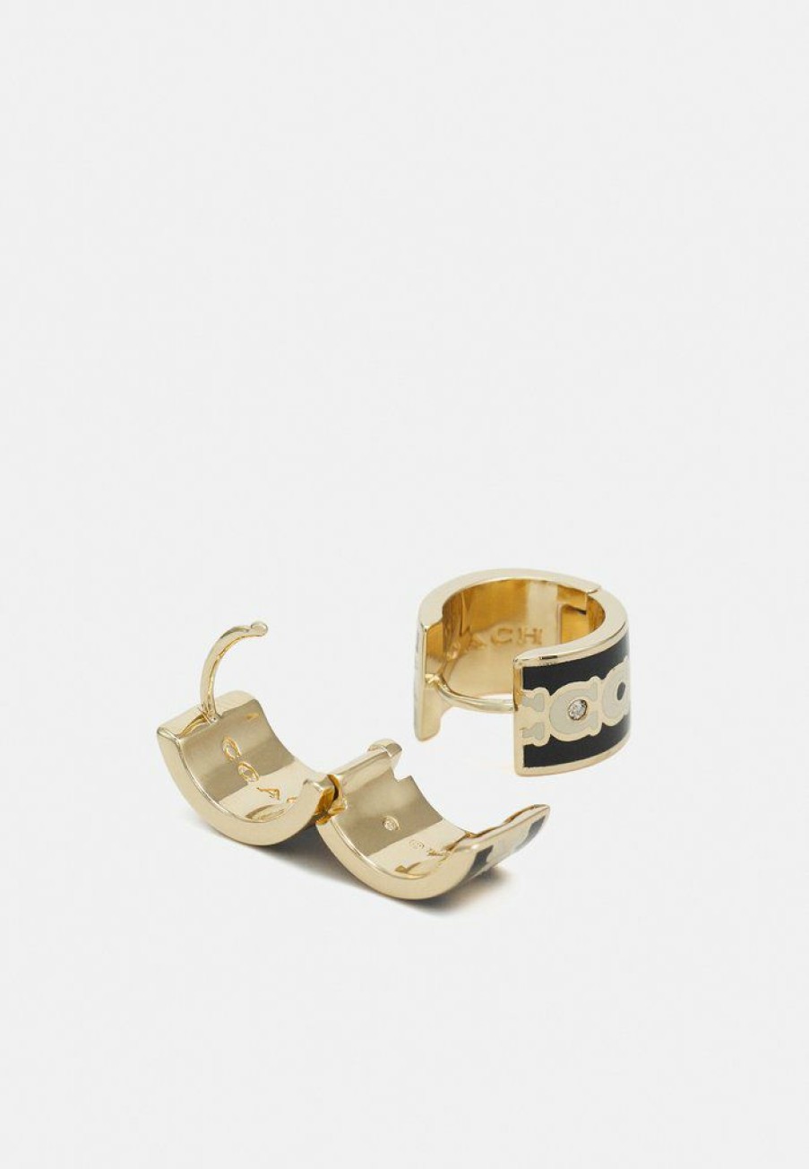 Online Cheap Coach Hoop Earrings Earrings Gold-Coloured/Black