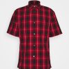 Wholesale Outlet Coach Plaid Short Sleeve Shirt Shirt Red