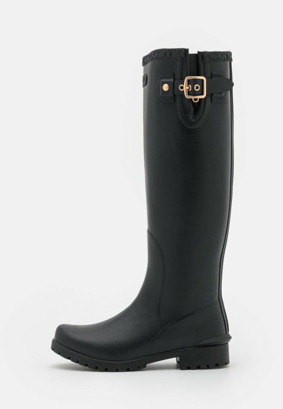 Hot Best Deal Coach Riley Rain Boot Wellies Black