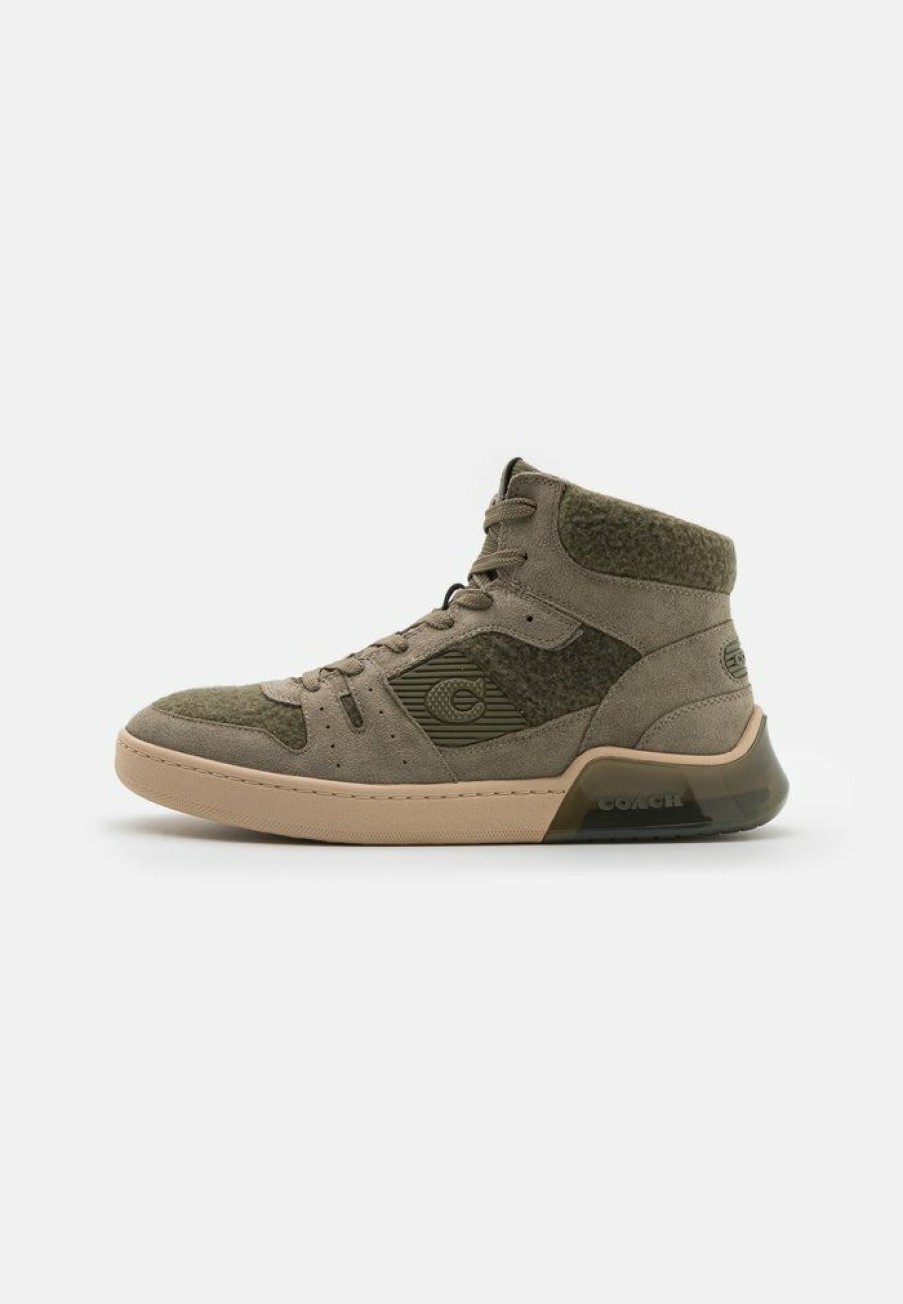 Clearance Wholesale Coach Citysole High-Top Trainers Army Green