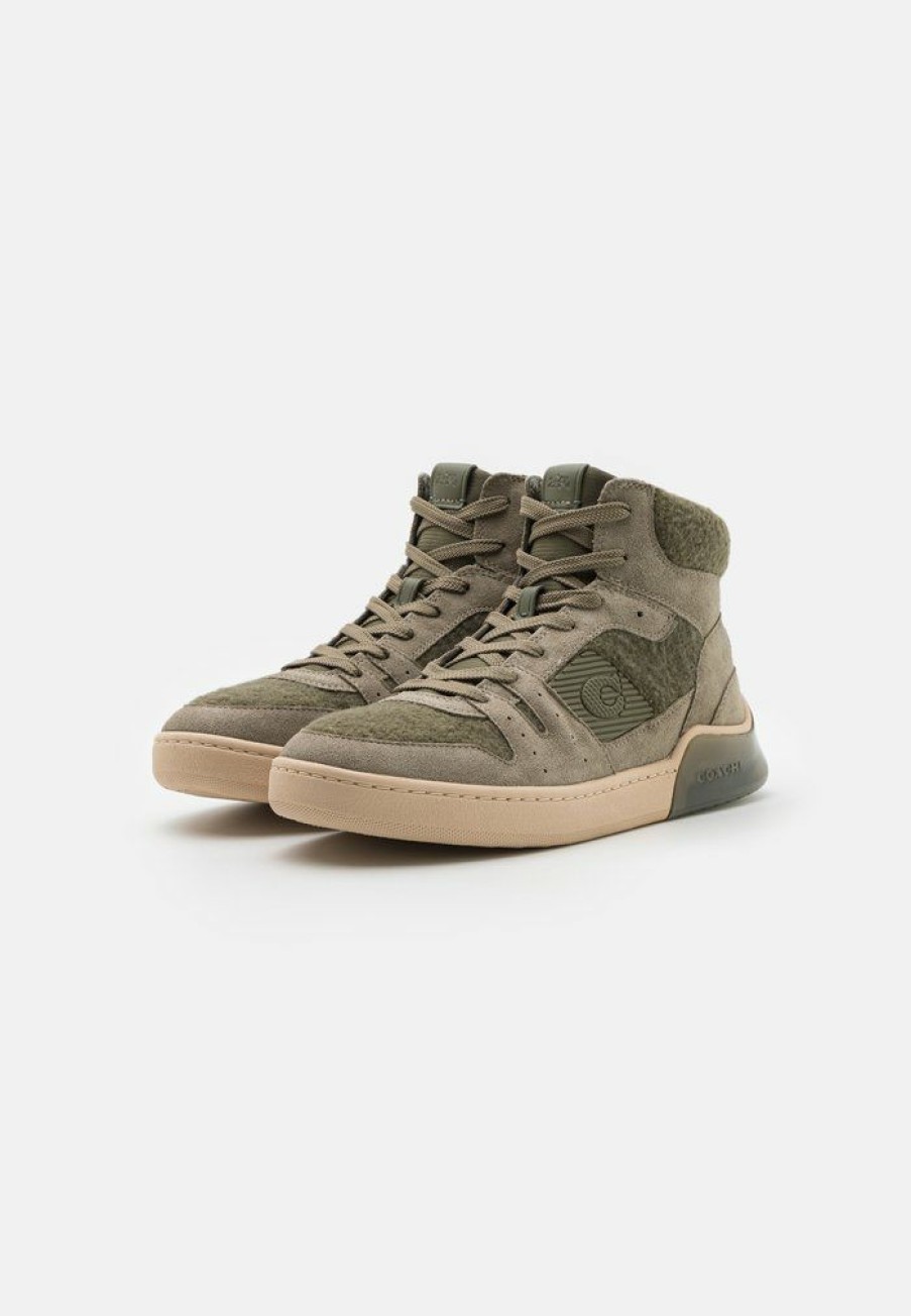 Clearance Wholesale Coach Citysole High-Top Trainers Army Green