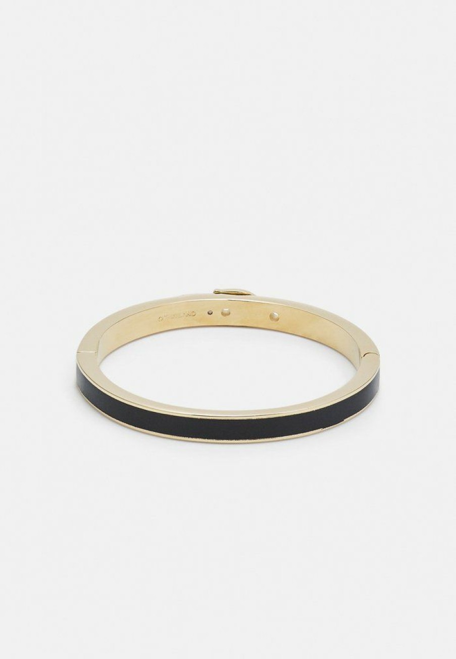 New Best Sale Coach C Buckle Thin Bangle Bracelet Gold-Coloured/Black