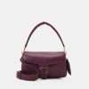 Online Hot Sale Coach Covered Closure Pillow Tabby Shoulder Handbag Deep Berry