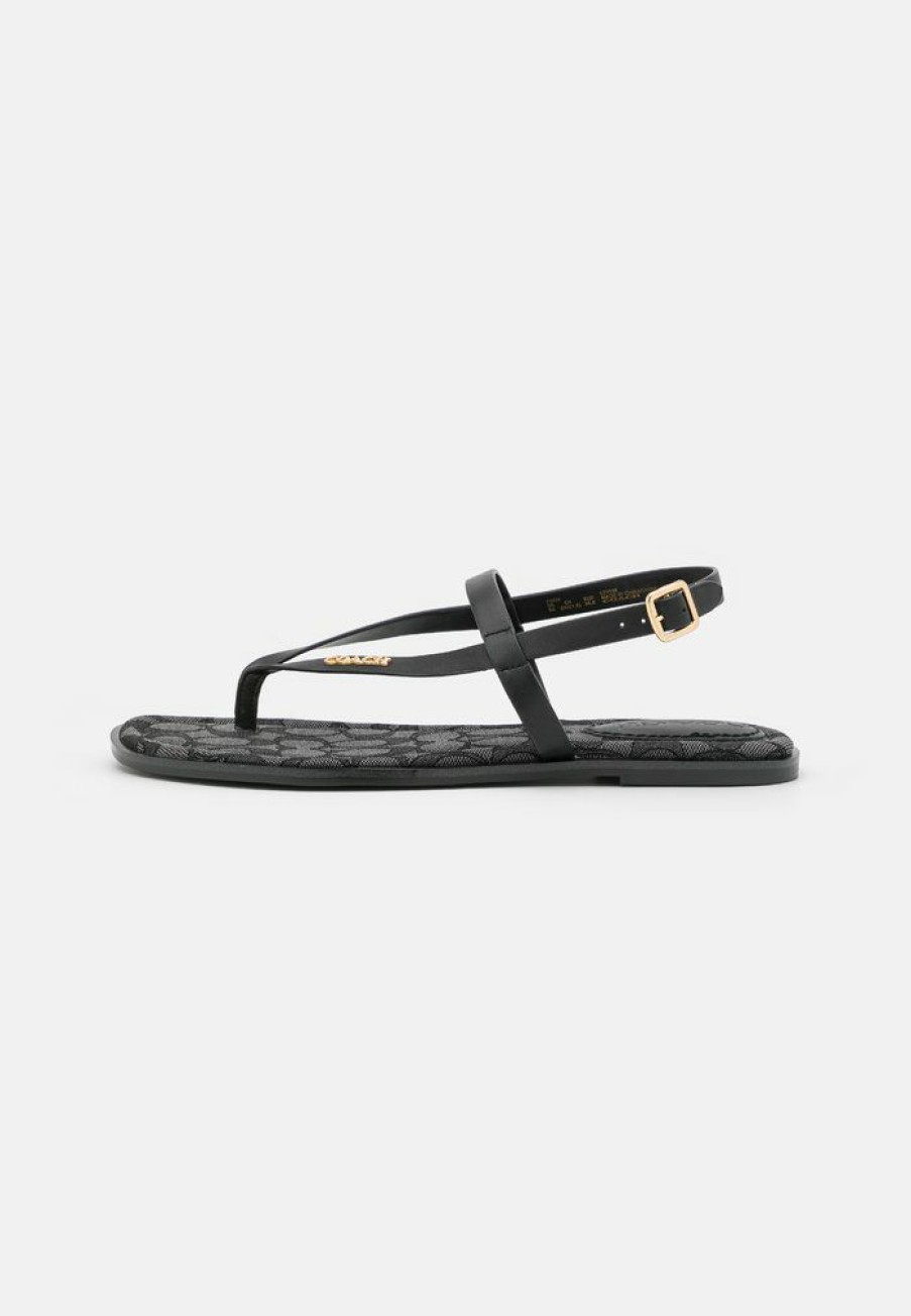 Hot Discount Coach Josie Recycled T-Bar Sandals Black