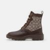 New Budget Coach Citysole Signature Lace-Up Ankle Boots Maple