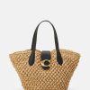 Clearance Coupon Coach Small Popcorn Texture Tote Set Handbag Natural/Black