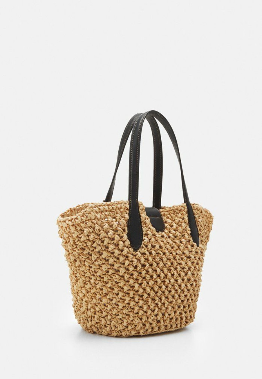 Clearance Coupon Coach Small Popcorn Texture Tote Set Handbag Natural/Black