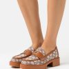 Online Best Sale Coach Leah Loafer Slip-Ons Cocoa/Burnished Amber