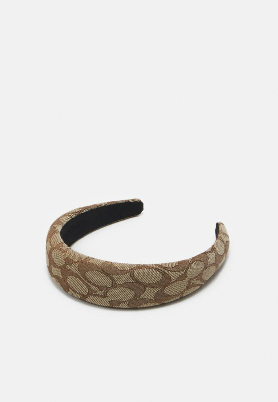 New Cheapest Coach Signature Headband Hair Styling Accessory Khaki