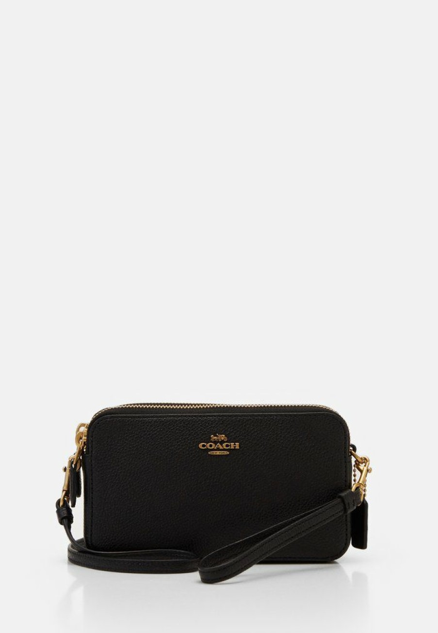 Clearance Outlet Coach Polished Pebble Kira Crossbody Across Body Bag Black