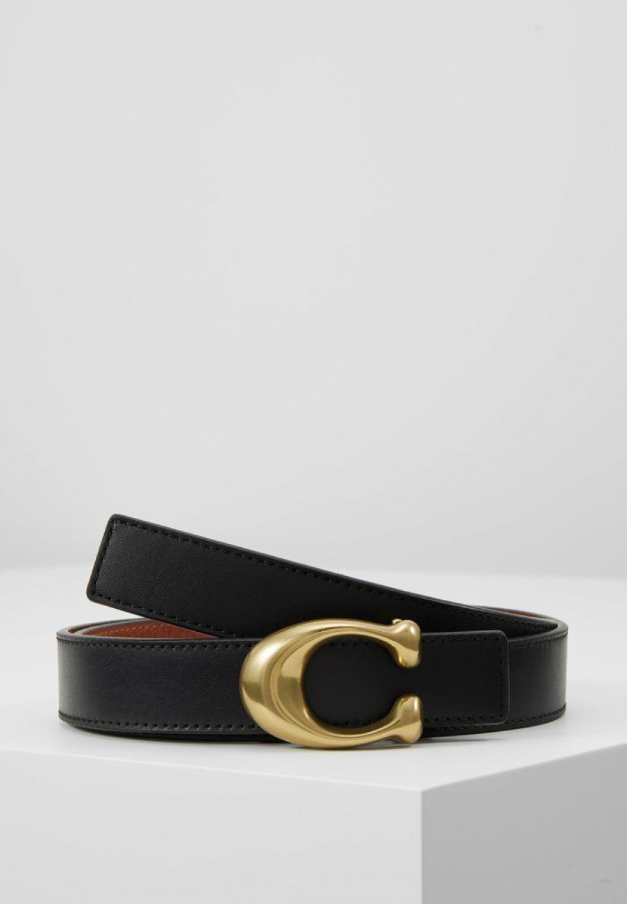 New Flash Sale Coach Sculpted Reversible Belt Belt Saddle