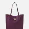 Clearance Hot Sale Coach Theo Tote Tote Bag Deep Berry