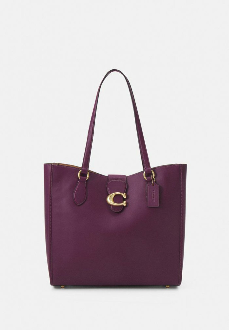 Clearance Hot Sale Coach Theo Tote Tote Bag Deep Berry