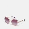 New Cheapest Coach Sunglasses Gradient Transparent Violet