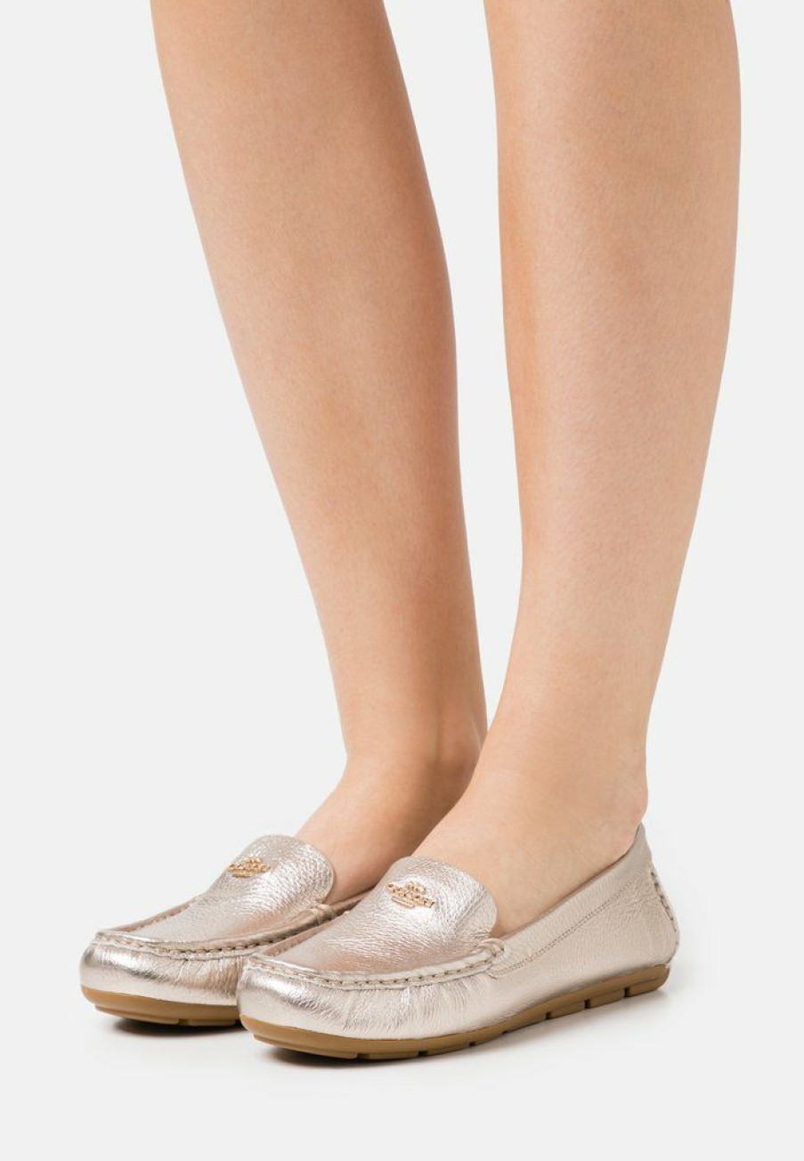 Online Best Sale Coach Marley Metallic Driver Moccasins Champagne