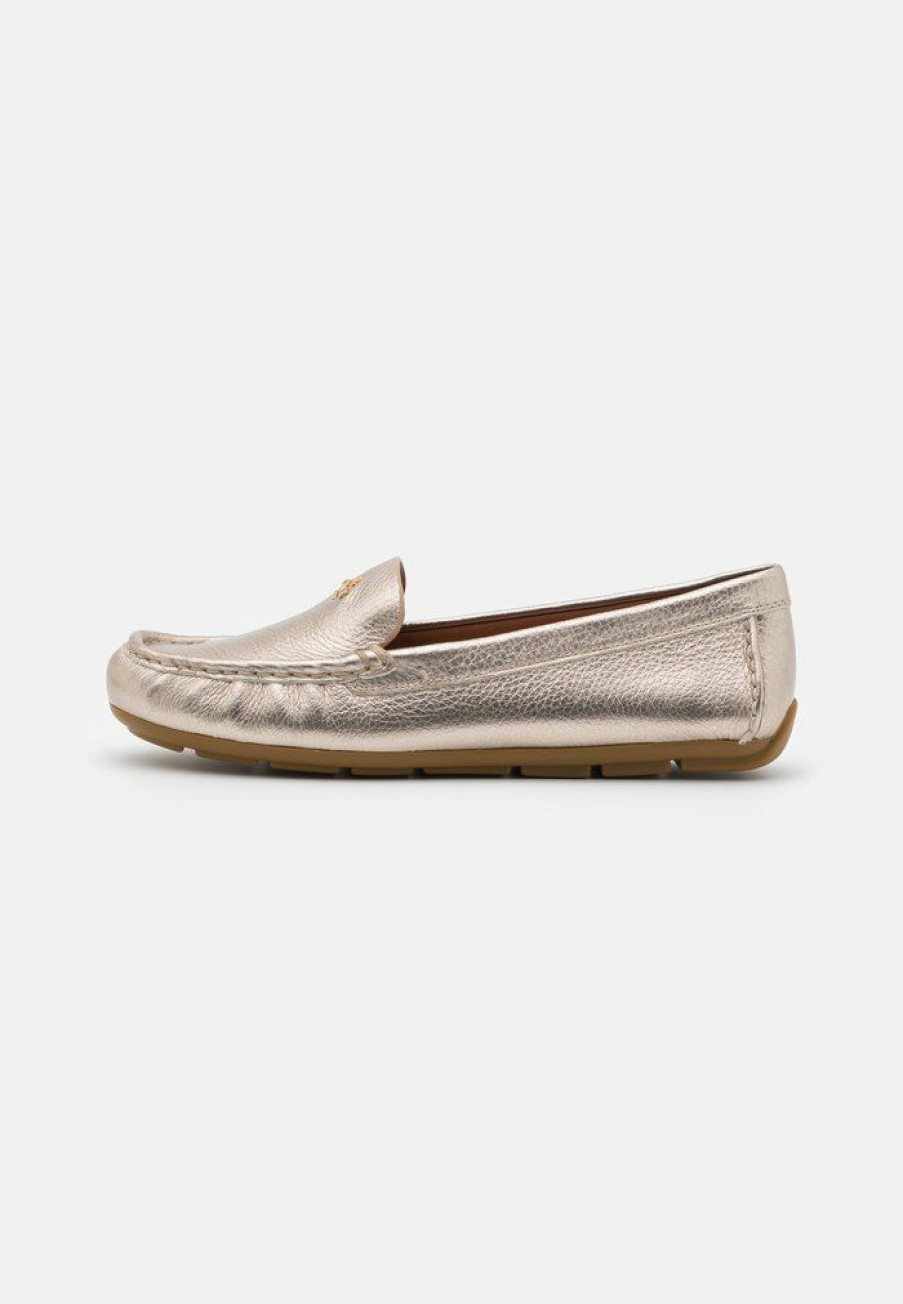 Online Best Sale Coach Marley Metallic Driver Moccasins Champagne