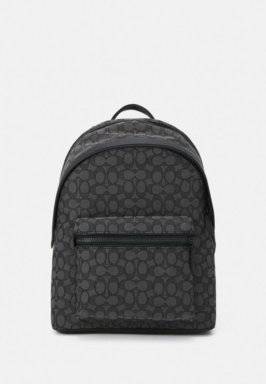 Hot Flash Sale Coach Charter Backpack In Signature Rucksack Charcoal/Black