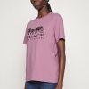 Clearance Deals Coach Evergreen Horse And Carriage Tee Basic T-Shirt Violet Orchid